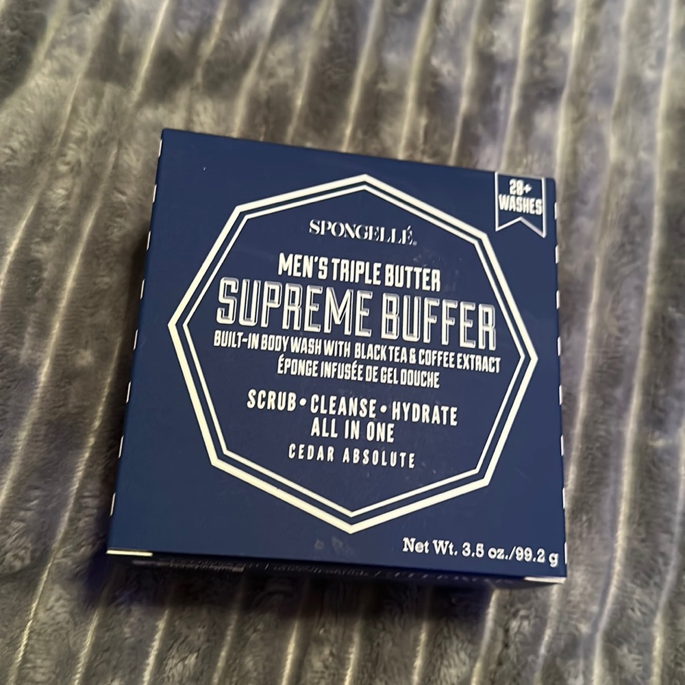 Spongelle Men’s: Triple Butter Supreme Buffer. Cedar Absolute Scent.